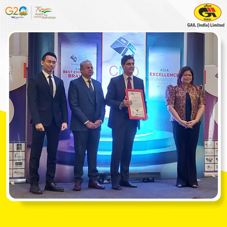 Shri Rakesh Kumar Jain, Director (Finance), GAIL honored with the CFO Leadership Award for excellence in CFO .