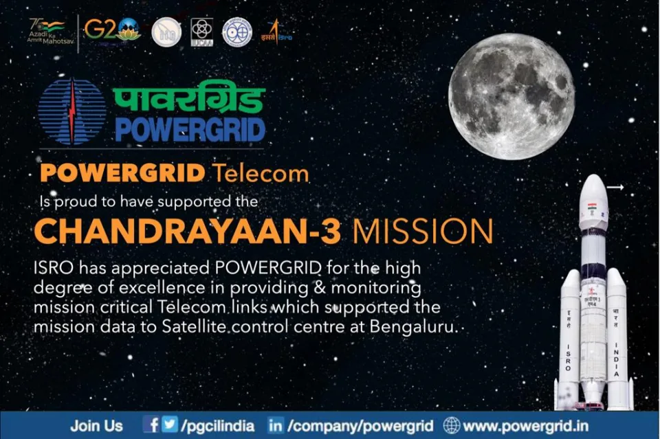 POWERGRID Telecom is proud to have supported the Chandrayaan3Mission