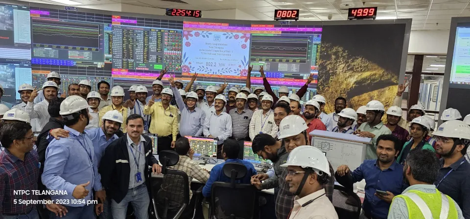 NTPC's group installed capacity reaches 73.8 .The achievement came in the backdrop of the completion of trial operation of first unit of 800 MW at Telangana Super Thermal Power Project on 5 September 2023