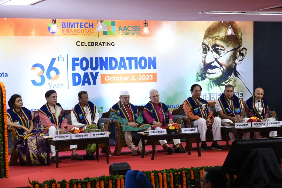 3rd October 2023; Mumbai: Birla Institute of Management Technology (BIMTECH) celebrated its 36th Foundation Day on October 2nd, coinciding with the 154th Gandhi Jayanti.
