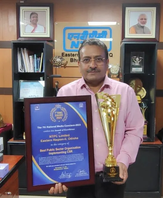 NTPC Bhubaneswar, was conferred with the ‘Award of Excellence’ for outstanding contribution towards the implementation of CSR initiatives