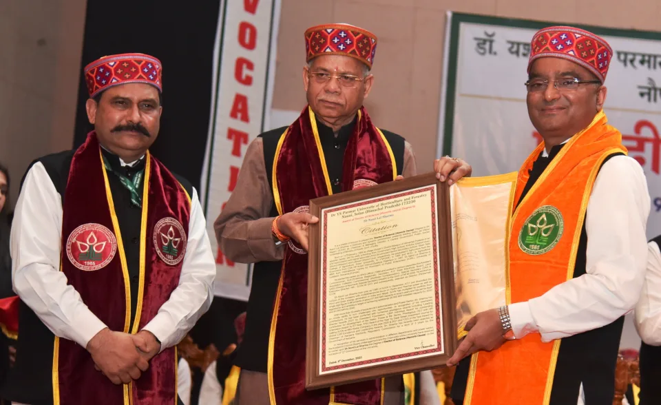 Sh. Nand Lal Sharma CMD SJVN Honoured with Doctorate Degree by Dr. Y.S. Parmar University Solan