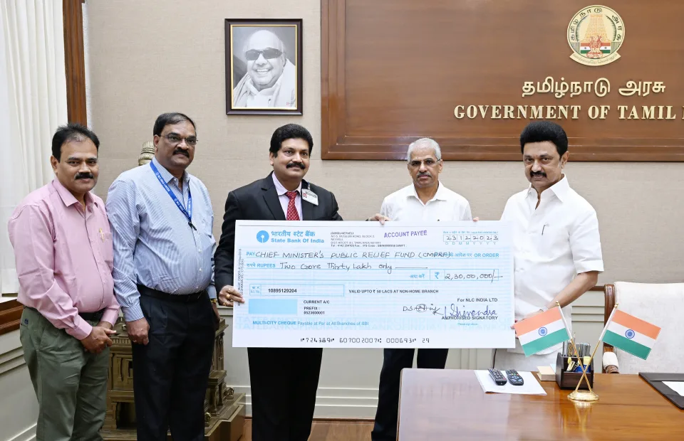 NLCIL CONTRIBUTES RS. 4.30 CRORES TO CMPRF: