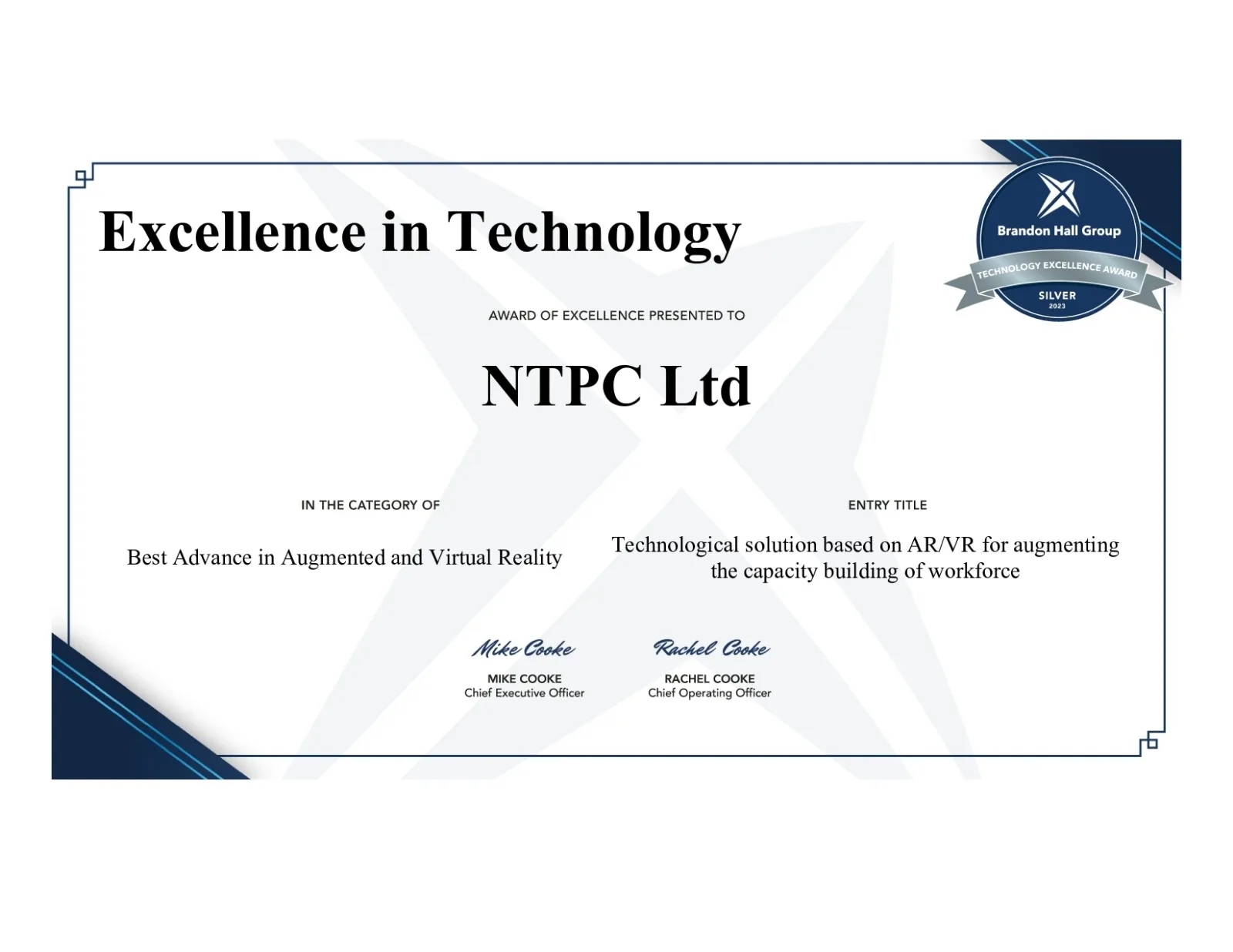 NTPC Wins Two Silver Awards in Brandon Hall Group’s Excellence in Technology Awards