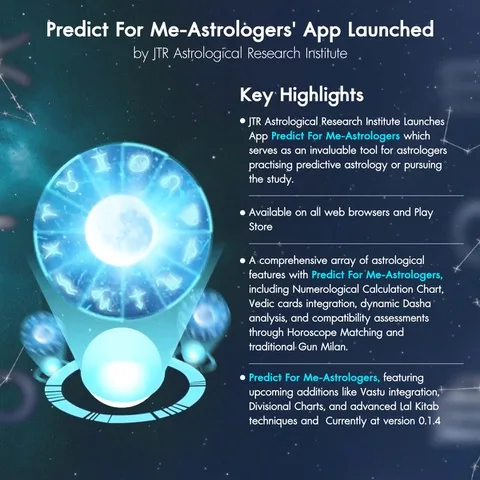 "JTR Astrological Research Institute Launches App 'Predict For Me-Astrologers': Bridging Traditional Astrology with Modern Technology"