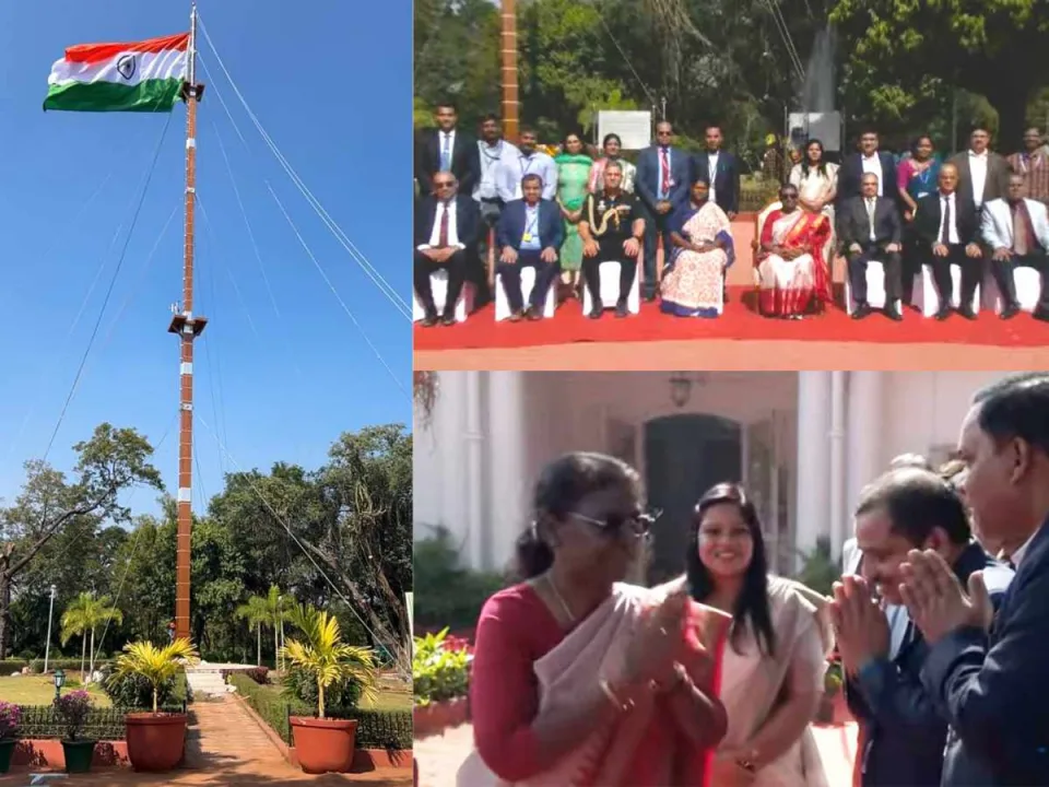 President inaugurates NBCC built new flag post replica at Rashtrapati Nilayam Hyderabad