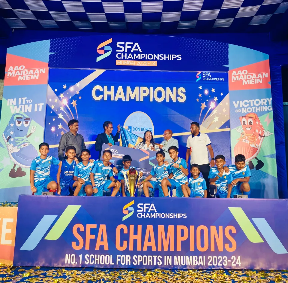 Don Bosco International School (Matunga) triumphs as the "Number One School in Sports" in Mumbai at the SFA Championships