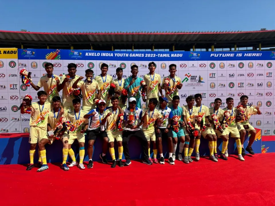 Meghalaya Football Team clinches Khelo India Youth Games 2023 Championship with dominant 2-0 victory over Punjab