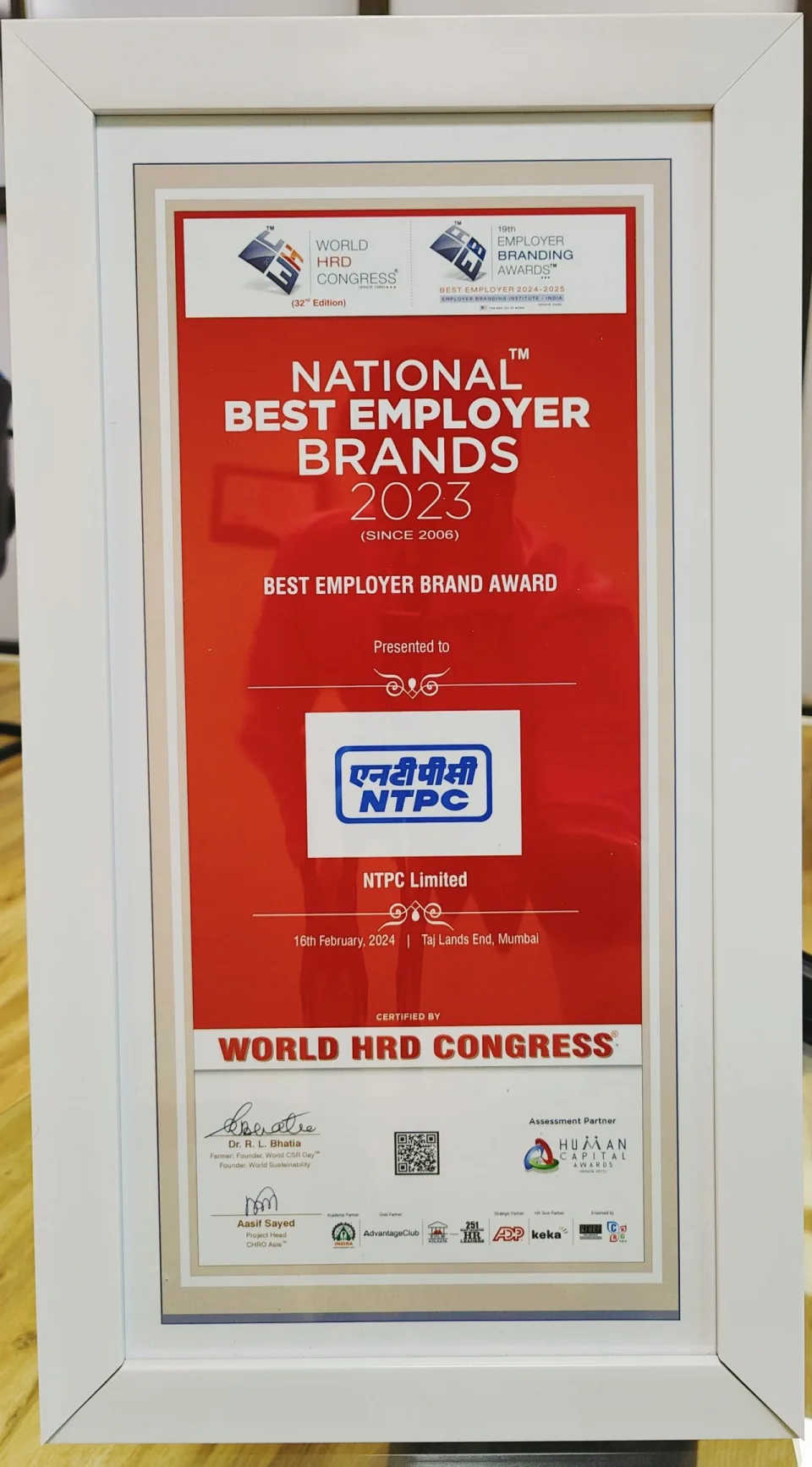 NTPC wins the “Best Employer Brand Award”