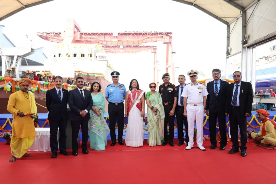 Historic Achievement: Simultaneous Launch of Two ASWSWC Warships for Indian Navy
