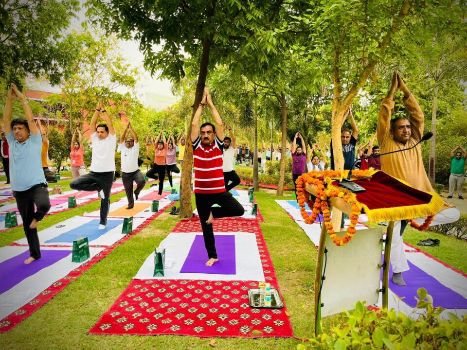 DMRC employees & their families held yoga sessions