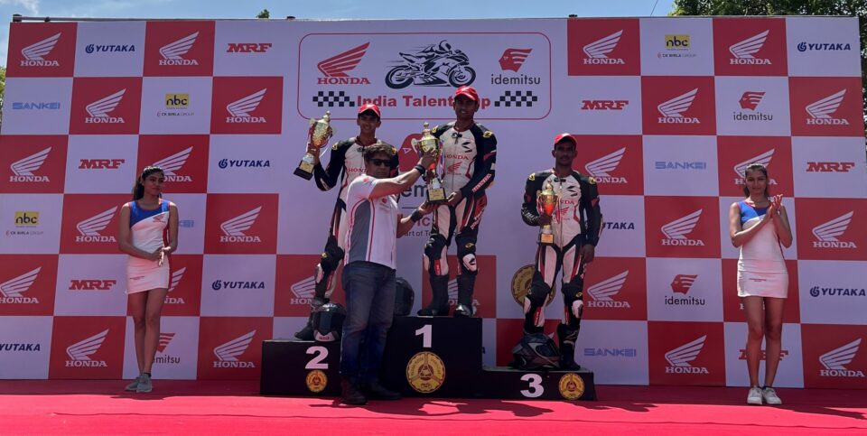 Siddesh Sawant triumphs in Race 2 of Round 3 of 2024 IDEMITSU Honda India Talent Cup NSF250R in Chennai