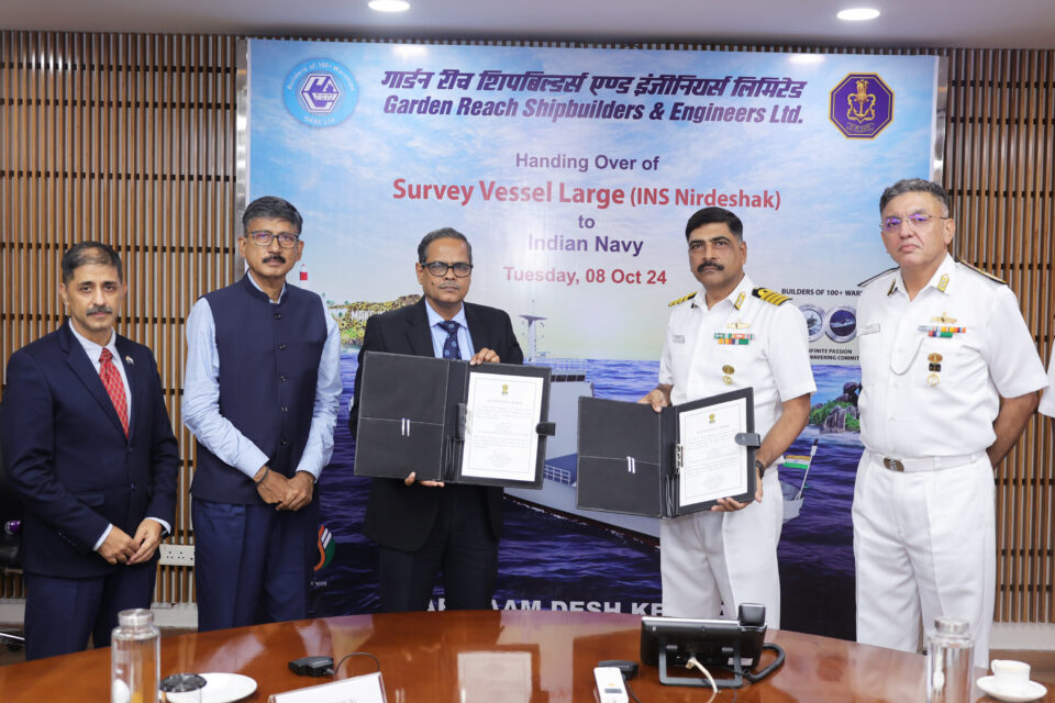 GRSE delivers second Survey Vessel Large to Indian Navy