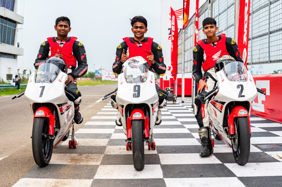 Mohsin Paramban secures First Position in the penultimate race of Round 5 of 2024 IDEMITSU Honda India Talent Cup NSF250R