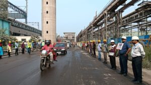 Around 250 employees of Steel Zone Area take part in the Road Safety campaign organised at SAIL RSP