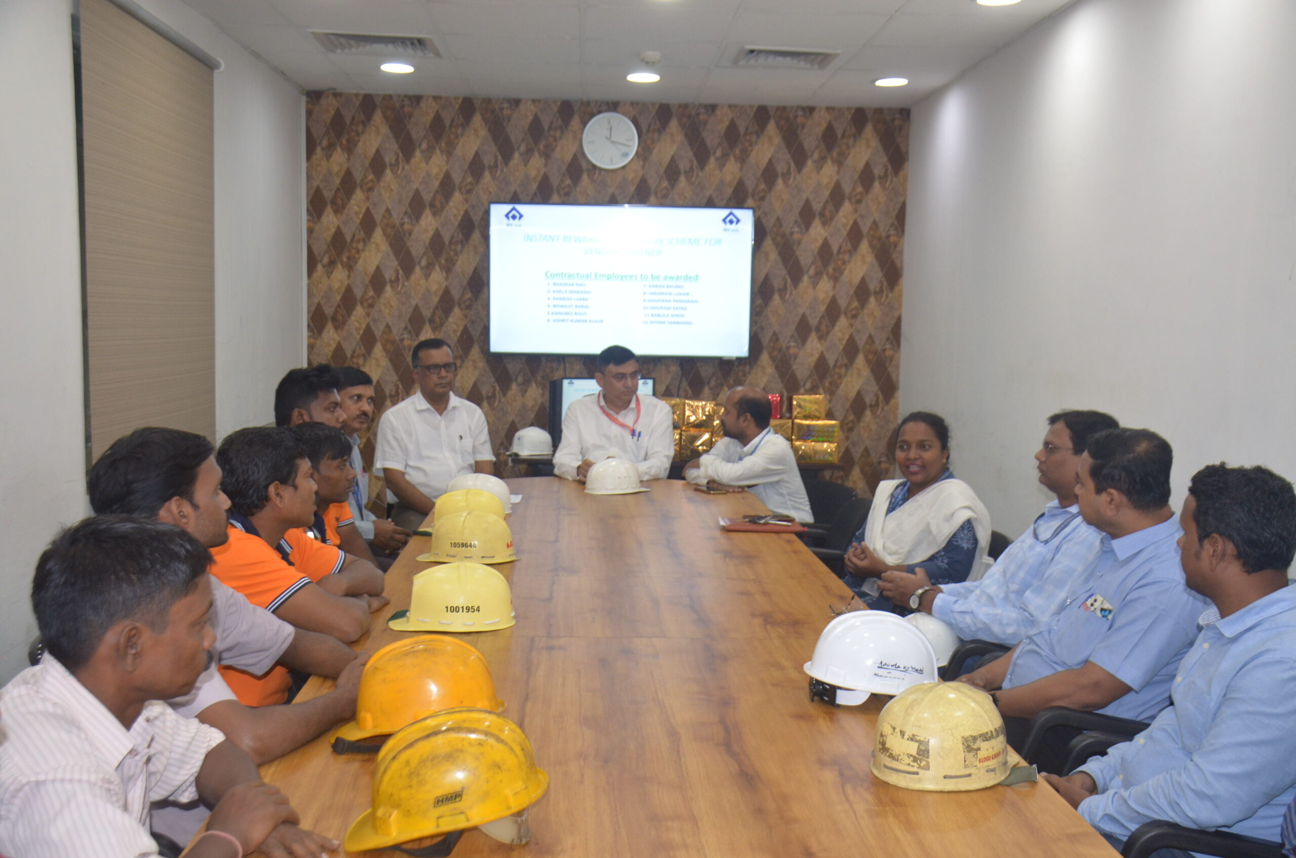 Contract Workers awarded under Instant recognition scheme in Roll Shop Department of SAIL, RSP