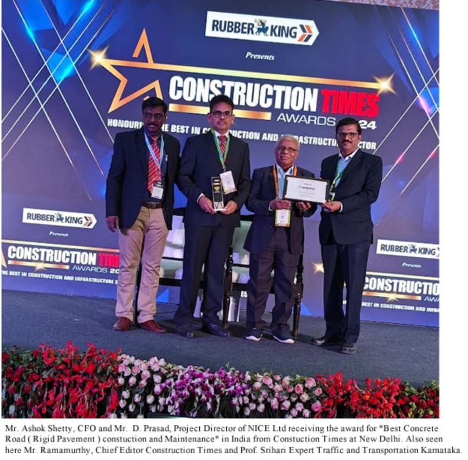 Nandi Infrastructure Corridor Enterprise Ltd. (NICE) Wins Prestigious Construction Times Award 2024 for 41 km Peripheral Road