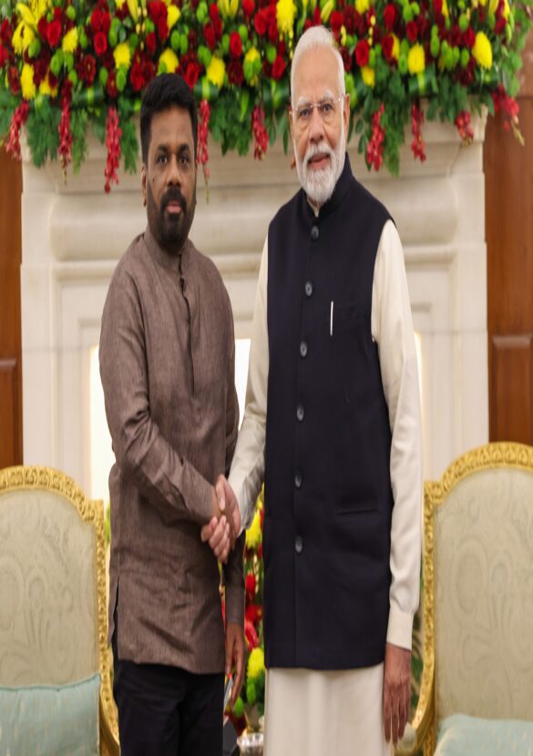 PM meets the President of the Democratic Socialist Republic of Sri Lanka, Mr. Anura Kumara Dissanayake at Hyderabad House, in New Delhi on December 16, 2024.