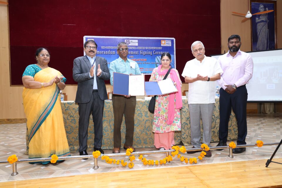 REC Limited, a Maharatna CPSE under the Ministry of Power and a leading NBFC, has signed a Memorandum of Agreement (MoA) with the Gandhigram Rural Institute under its Corporate Social Responsibility (CSR) initiative.