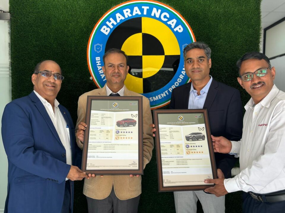 Mahindra BE 6 XEV 9e Create History with Highest Ever 5-star Bharat-NCAP Safety Rating 