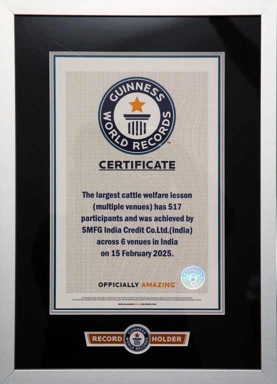 SMFG India Credit Sets Guinness World Record for Largest Cattle Welfare Lesson