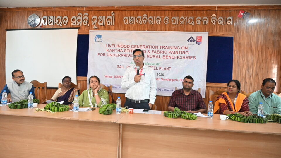 women of Nuagaon Village training in kantha Stitching and fabric painting