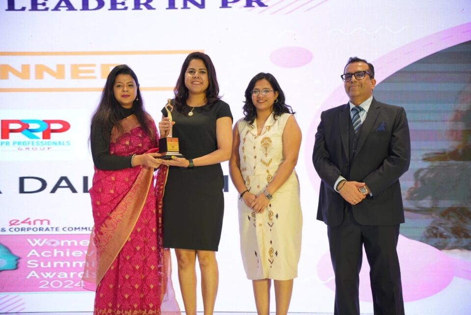 Ms Prerna Dalakoti Associate Account Director at PR Professionals recognized as the Emerging Leader in PR at exchange4media's Women Achievers Awards 2025