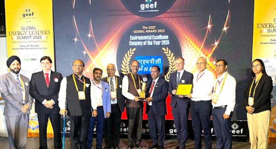 NHPC awarded with “GEEF Global Environmental Excellence Company of the Year 2025 in Power Sector”