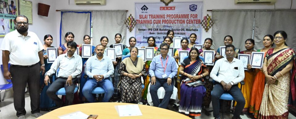 15 women of Jalda RS Colony Lathikata Block successfully complete the first phase of Sewing training organized by SAIL RSP