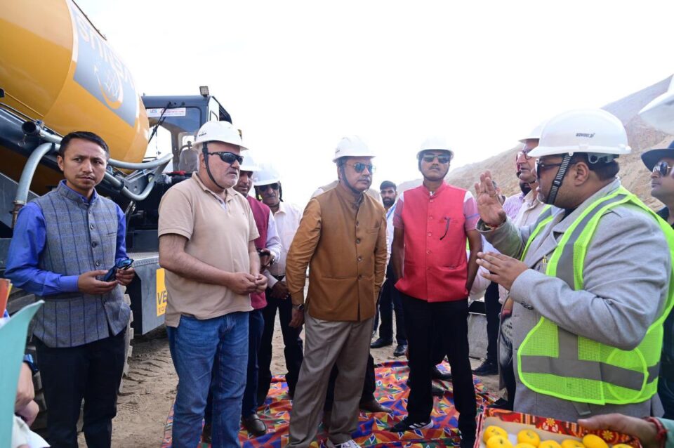 1200 Cr project of Tower foundation works of 66 kV D/C Kharu-Tangtse Transmission line in Ladakh