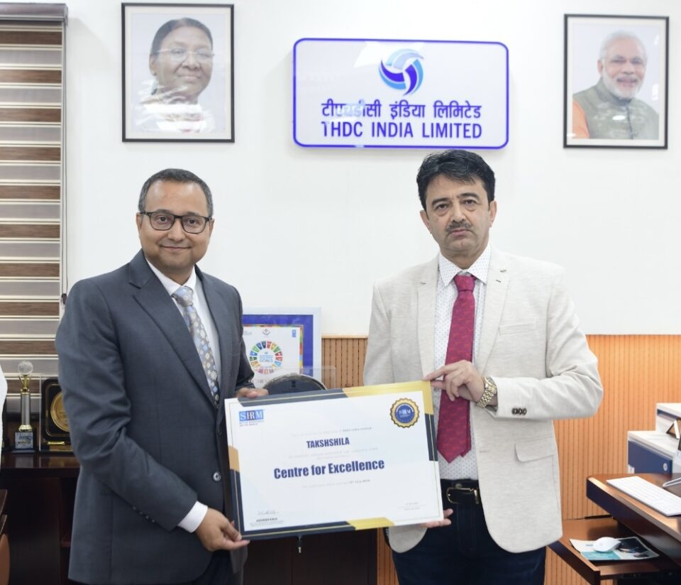 THDCIL HRD Centre Recognized as ‘Centre of Excellence’ by SHRM India