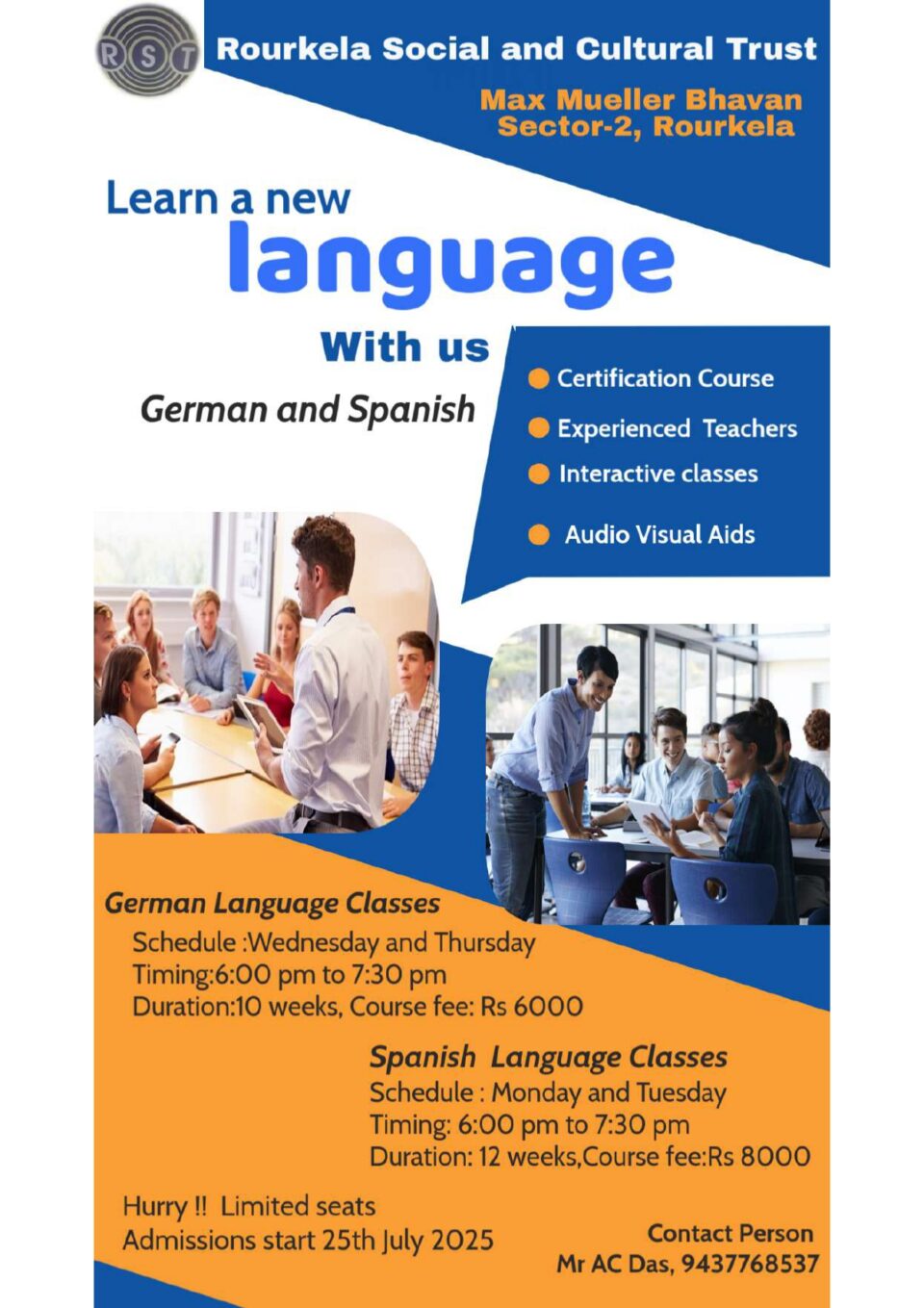 Rourkela Social & Cultural Trust launches German and Spanish Language Courses