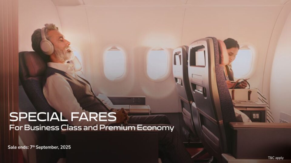 AIR INDIA LAUNCHES LIMITED-PERIOD SALE FOR BUSINESS CLASS AND PREMIUM ECONOMY TRAVEL
