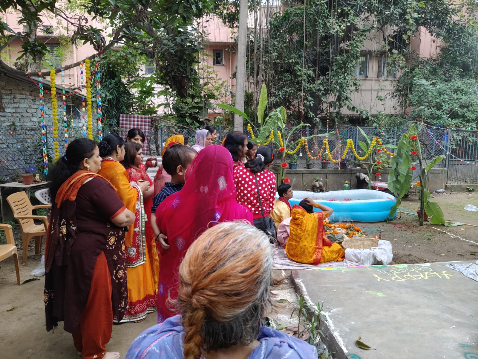 South Moti Bagh' s E Block Glows with the Spirit of Chhath Puja