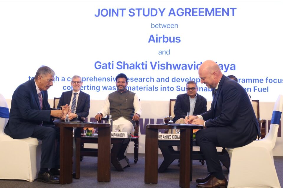 Airbus Gati Shakti Vishwavidyalaya forge agreement to pioneer waste-to-sustainable aviation fuel R&D in India