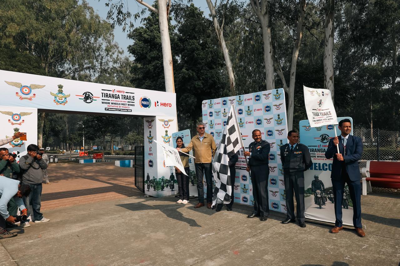 Indian Air Force Hero MotoCorp and PHDCCI Flag off the Hero Tiranga Trails High-Altitude Expedition