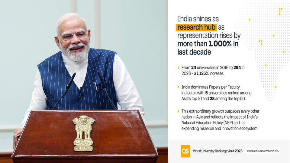 PM Modi Hails Record Surge of Indian Universities in QS Asia Rankings 2026