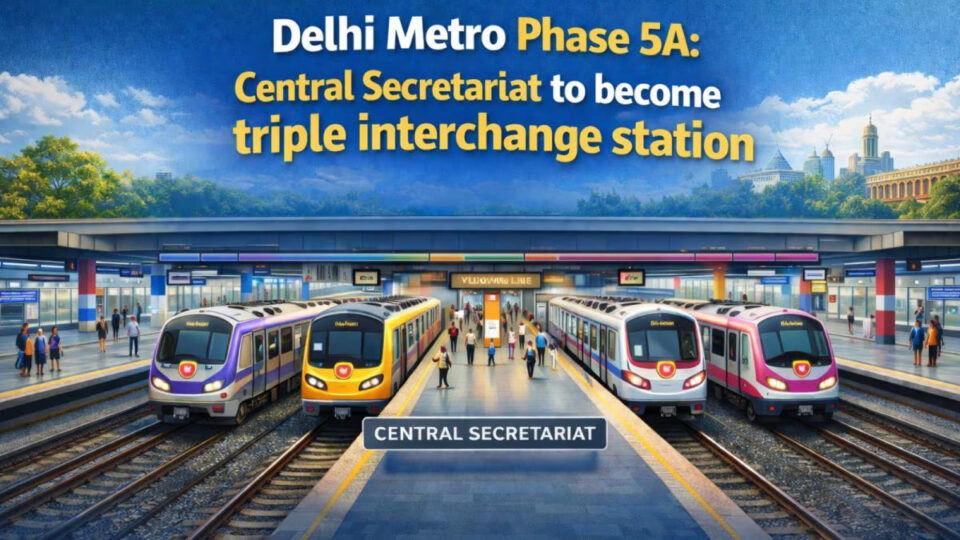 Central Secretariat to become triple interchange station under Delhi Metro Phase V(A)