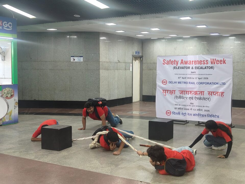 Delhi Metro lift escalator safety awareness campaign