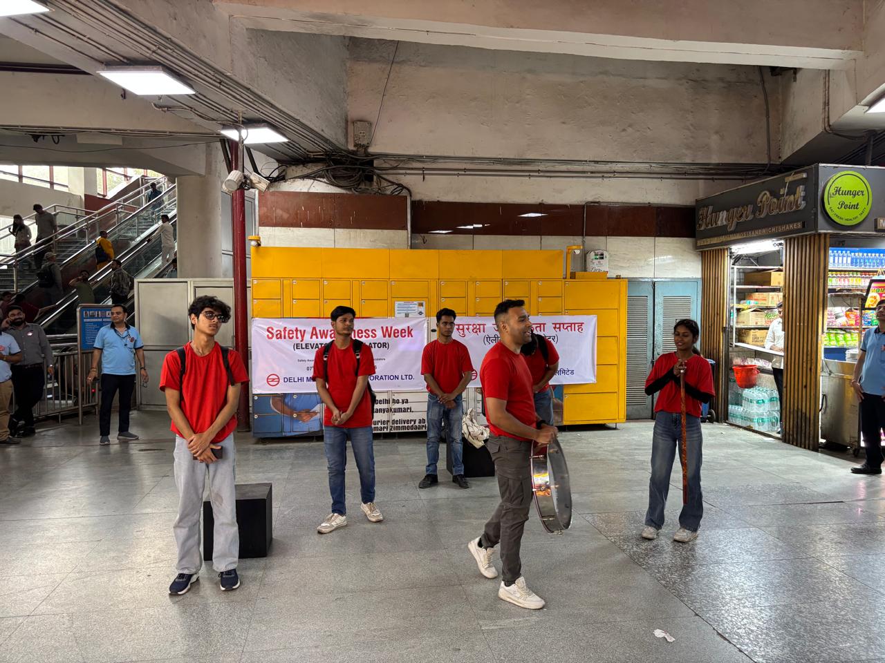 Delhi Metro lift escalator safety awareness campaign
