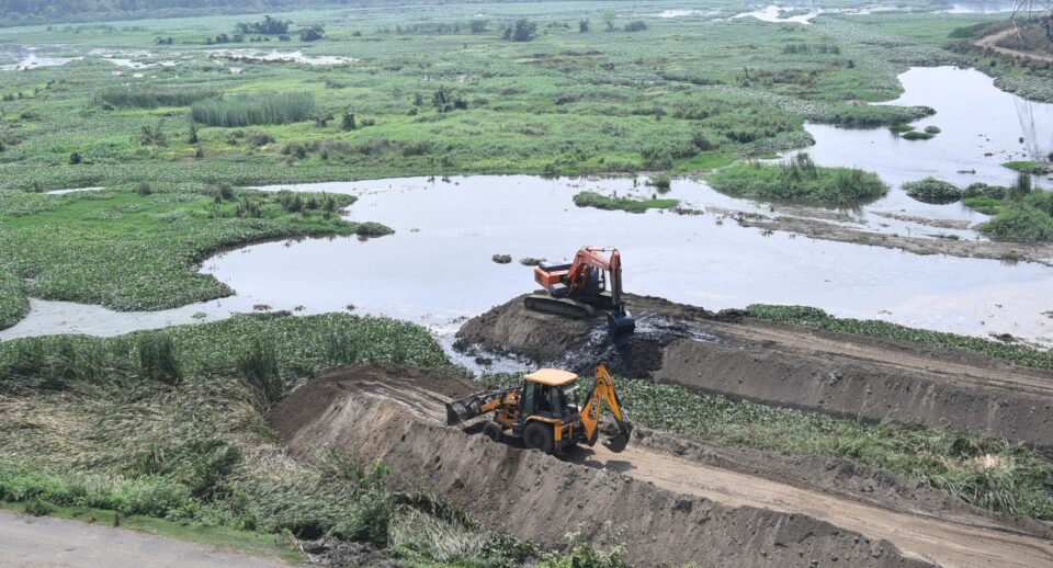 SAIL Rourkela Steel Plant lagoon de-silting sluice gate repair effluent water