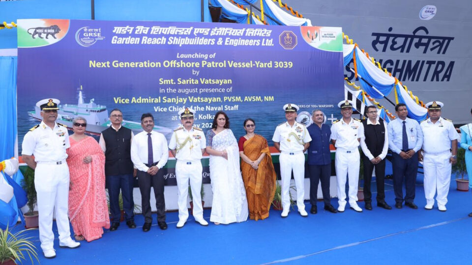 Indian Navy Sanghmitra patrol vessel launch