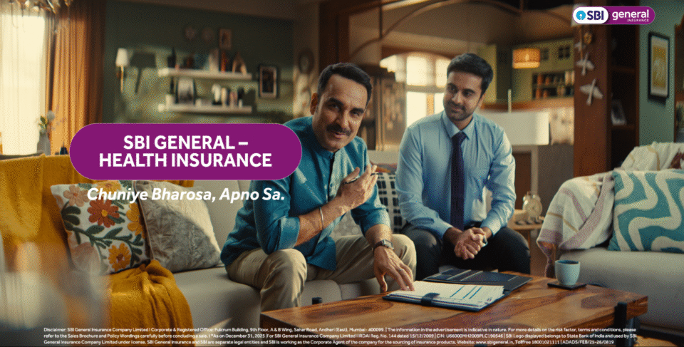 SBI General Insurance health insurance campaign with Pankaj Tripathi
