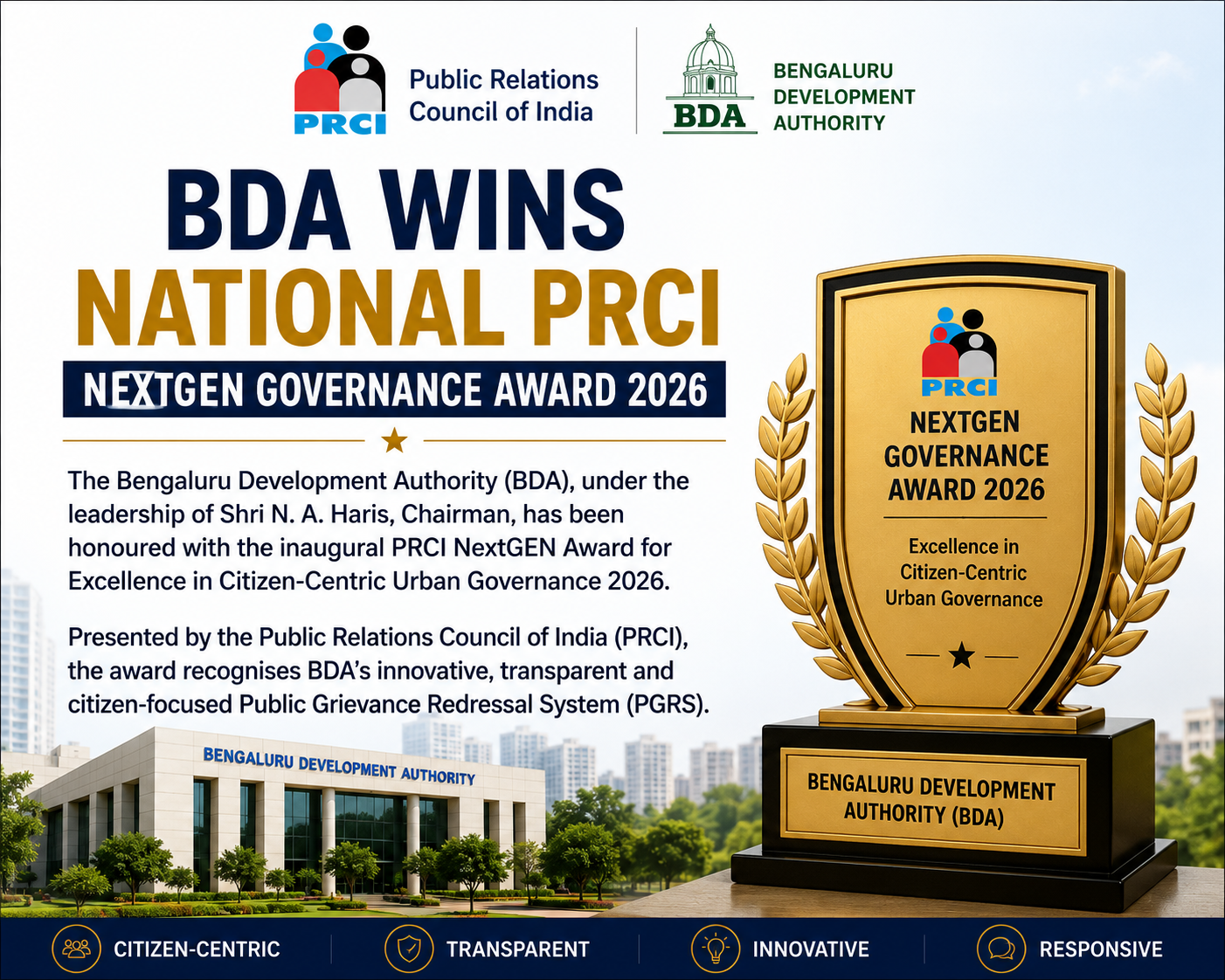 BDA wins PRCI NextGEN Governance Award 2026