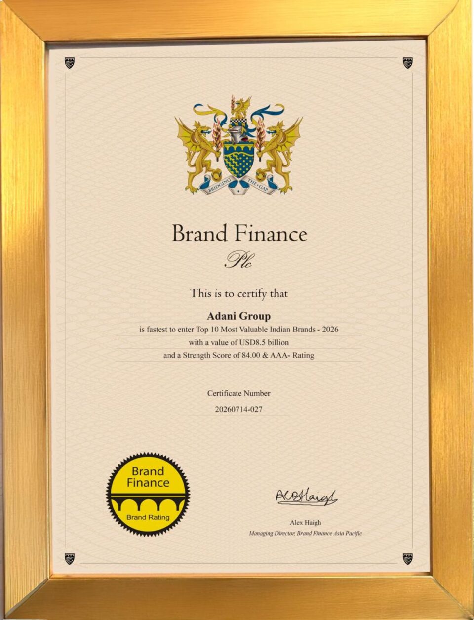 Adani Group Brand Finance India 100 Report 2026