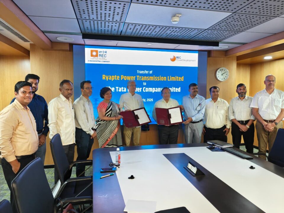 RECPDCL Hands Over Ryapte Power Transmission Limited, a SPV of Inter State Transmission Project, to M/s The Tata Power Company Limited.