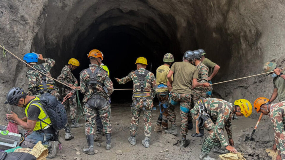46 workers trapped Nepal hydropower tunnel